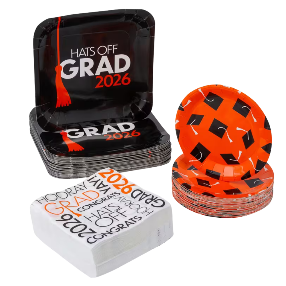 200 Pc. Orange Grad 2026 Party Pack for 50